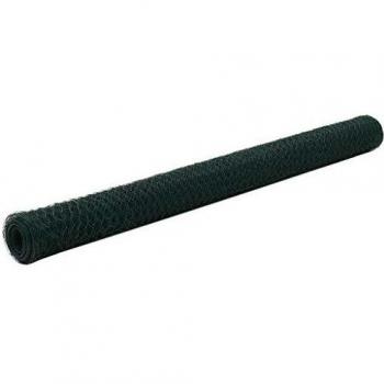 vidaXL Malla Alambre Hexagonal Acero Recubrimiento PVC 25x1.5m Verde Bricolaje