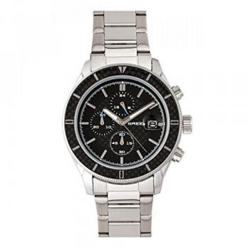 Breed Maverick Men's Chronograph Watch with Date - Black/Silver Stainless Steel