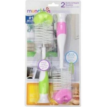 Botella Munchkin y Pezón Brush - 2 Pk Colours May Vary