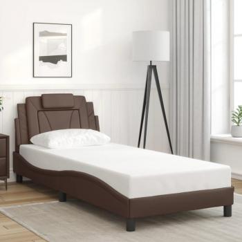 Cabecero de cama marrón en cuero sintético 90x200 cm Vidaxl