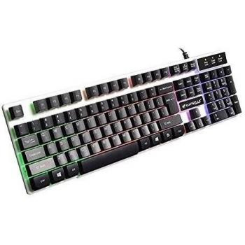 Warwolf K1 USB Teclado mecánico accionado eléctrico del juego del teclado para LOL Periférico de la computadora Juegos Teclado mecánico 3 color