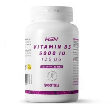Vitamina D3 5000 UI - 120 Perlas | Suplemento de Colecalciferol con Aceite de Lino para Mejorar la Absorción | No-GMO, Sin Gluten ni Lactosa