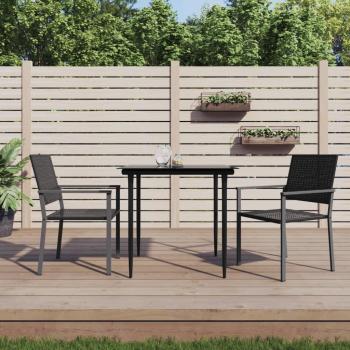vidaXL 3 Piece Garden Dining Set Poly Rattan and Steel