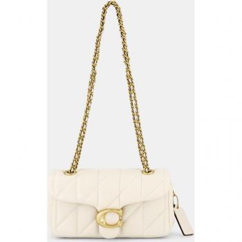 Bandolera Tabby 20 de piel acolchada en color crema para mujer