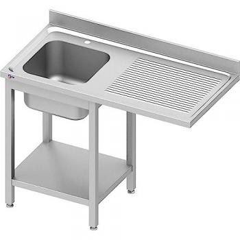Fregadero Industrial Cleiton® 1 Seno para Lavavajillas con Escurridor Derecho 1400x700x900 mm y Grosor de 1 mm para Gran Estabilidad