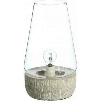 Lámpara de mesa industrial gris de cristal y cemento 60 W 240V 21,5 x 21,5 x 38 cm