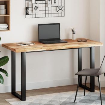 Tablero de mesa rectangular madera maciza acacia 140x60x4 cm Marrón