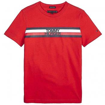 Tommy Hilfiger Camiseta Essential Global Stripe 16 Rojo