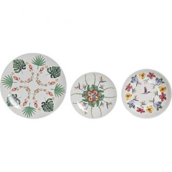 Set de Vajilla Tropical Blanco Multicolor Porcelana (18 Piezas)