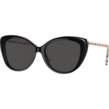 Burberry BE4407 385387 Women's Cat Eye Sunglasses in Black (Size 54)