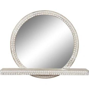 Espejo de pared DKD Home Decor 93 x 15,2 x 76,2 cm Natural Blanco Madera de mango Indio