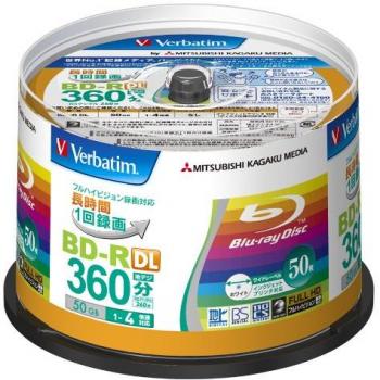 Verbatim Blu-ray Disc 50-Pack Spindle - 50GB 4X Speed BD-R DL Dual Layer - Inkjet Printable