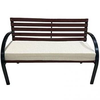 Cojín Banco Exterior 100x40x10 cm, Funda de Loneta Lavable con Cremallera, Relleno de Esponja Alta Densidad, Ideal para Interior y Exterior