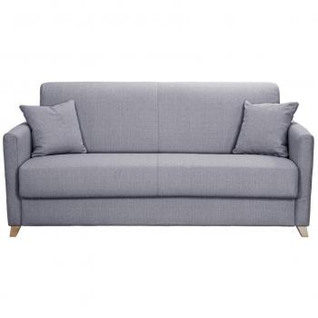 Sofá cama 3 plazas nórdico gris claro con colchón de 18 cm SKANDY