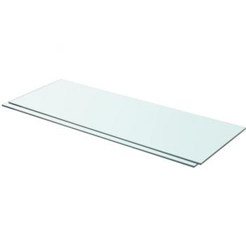vidaXL Glass Shelves - 2 pcs, Clear, 80x30 cm