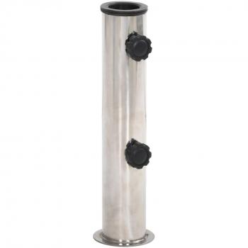 Base para paraguas de acero inoxidable plateado para poste Ø38/48mm