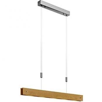 Lámpara colgante LED Karinja atenuador de Lucande, color natural, hecha de madera, diseño moderno para salón y comedor, 5 llamas
