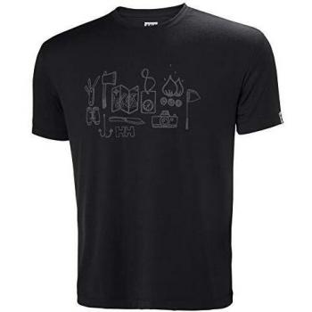 Helly Hansen Skog Graphic Camiseta Manga Corta Hombre, Ebony Talla L 2019