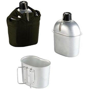 Cantimplora de Aluminio Army con Marmita 1 Lt - Ibili 720500