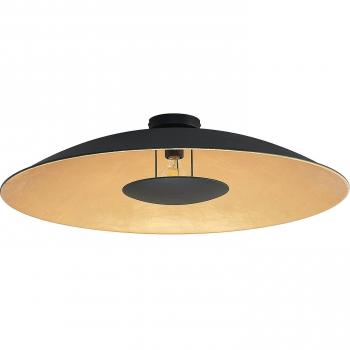 Lámpara de techo Lindby Narisara, moderna, negro-oro, 80 cm, metal, para salón y comedor, 1 llama E27