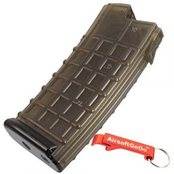 MAG 170rd AUG AEG Mid-Cap Cargador para Airsoft Marui, Jing Gong, King Arms, CA - AirsoftGoGo Llavero Incluido