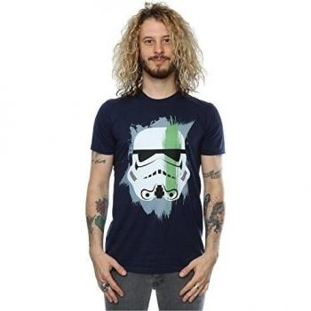 Star Wars hombre Stormtrooper Paint Stroke Camiseta Large marino oscuro