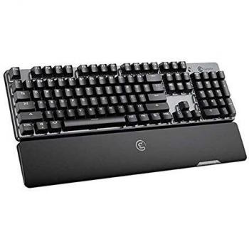 GameSir GK300 Teclado Mecánico Inalámbrico para Juegos, 104 TTC Switches Azules Anti-Fantasma, Placa Superior de Aleación de Aluminio con Reposa Muñecas para Windows/MacOS/Android/iOS