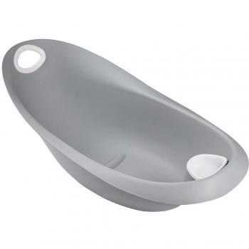 keeeper Bañera Ergonómica con Asas Suaves Stars, Tapón y Asiento anatómico, De 0 a 6 Meses, Natalia, Gris