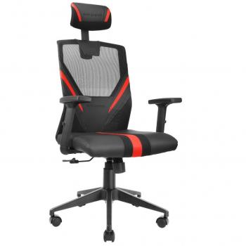 Mars Gaming MGC-ERGO Silla Gaming Ergonómica, Malla Transpirable, Soporte Ajustable Cervical y Lumbar, Reposabrazos 2D, Roja