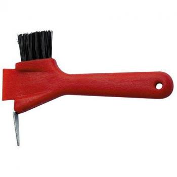 HKM 6302 arañazos Herradura con cepillo y pala, 17.5 cm, M, Rojo