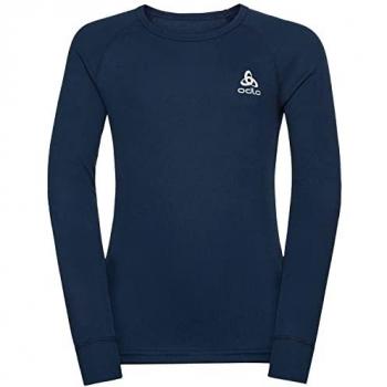Camiseta interior térmica Odlo Active Warm Eco Kids Bl Crew Neck manga larga gris oscuro unisex tamaño 116
