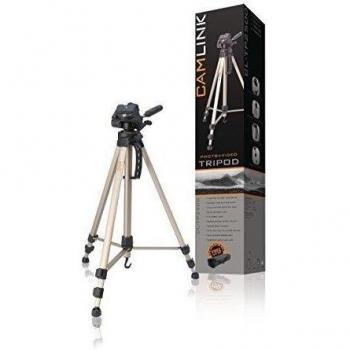 CamLink CL-TP2500- Trípode portátil, altura 1560 mm, color negro y blanco