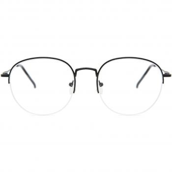 Armazones Oval Semi Rimless Metálicos Negros para Hombre - Gafas Recetadas Anti-Azules - SmartBuy Collection