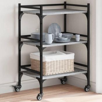Carrito de cocina gris Sonoma 50x35x75,5 cm Madera multicapa