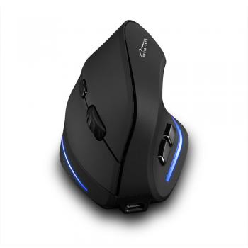 Ratón vertical inalámbrico Media-tech MT1123 con tecnología RF, 2400 DPI, color negro