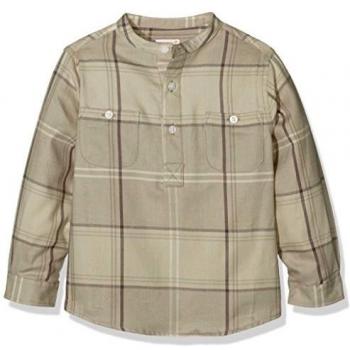 Gocco Cuadros, Camisa para Niños, Kaki Claro, 4-5
