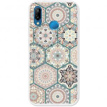 Funda Gel para Huawei P20 Lite, Carcasa TPU Flexible fabricada con la mejor Silicona, protege y se adapta a la perfección a tu Smartphone y con nuestro exclusivo diseño German Tech® - Mosaico de rosetones.