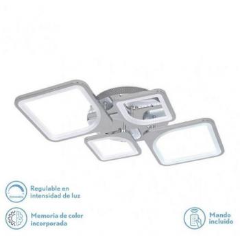 FABRILAMP 172684020 | Plafon LED 86W CCT (3000K-4000K-6500K) Cromo Elara, Dimensiones 9x76x46 cm, Luminosidad