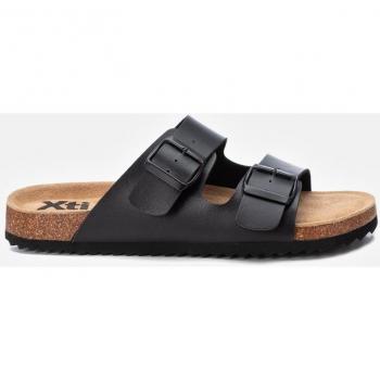 Sandalia de hombre Xti 141268 negro con doble hebilla y suela de goma
