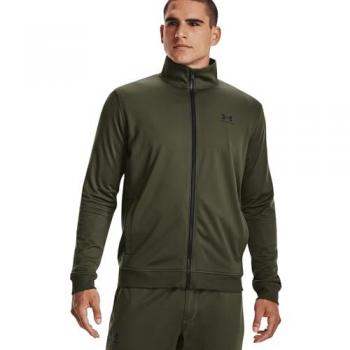 Sudadera Under Armour Sportstyle Tricot verde, talla XS, chaqueta de chándal deportiva de punto para hombre, absorbe el sudor, color Marine Od Green-black