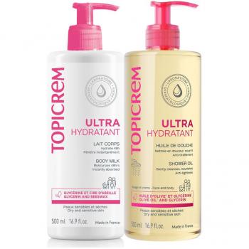 TOPICREM UH ULTRA MOISTURIZING MILK + ACEITE DE DUCHA ESTUCHE 2 PZ