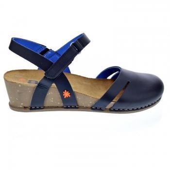 Art I Live Grass Waxed Black - Sandalias de Cuña para Mujer en Piel con Autocierre Color Negro