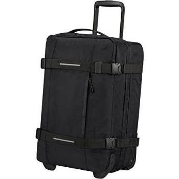 American Tourister Urban Track, Bolsa de Viaje con 2 Ruedas, S (55 cm - 55 L), Negro (Asphalt Black