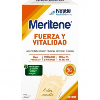 Meritene Fuerza y Vitalidad Batido Sabor Vainilla 15 Sobres de 30g