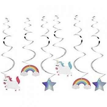 6 Colgantes Espiral Unicornio Mr Wonderful