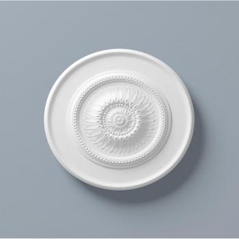 Rosetón Decorativo Clásico NMC R10 de Poliuretano Blanco, Diámetro 60 cm, Ligero y Pintable