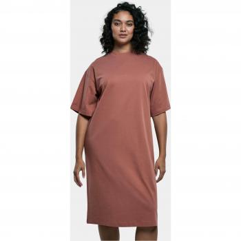 Urban Classics Women's Organic Long Oversized Tee Dress in Terracotta