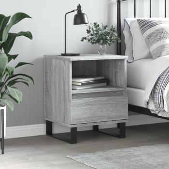 Mesita de noche Sonoma gris 40x35x50 cm madera multicapa