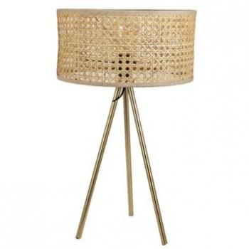 Lámpara de mesa Romimex Natural Mimbre 30 x 52 x 30 cm