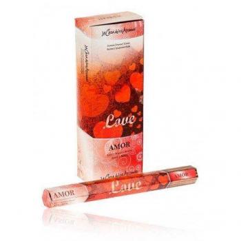 Incienso Amor 120 Varillas, Duración Extendida 60 Minutos por Varilla - Pack de 6 Cajas, Aromaterapia para Hogar y Oficina - La Casa de los Aromas